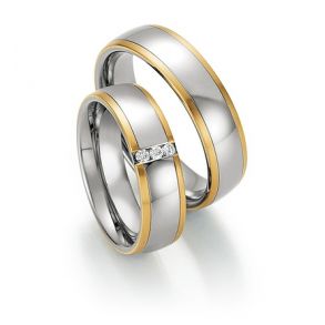 Vielsesringe Rustfri Stl og Guld 60130