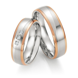 Vielsesringe Rustfri Stl og Rdguld 60150