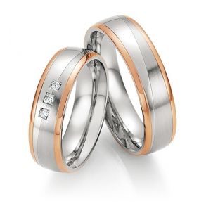 Vielsesringe Rustfri Stl og Rdguld 60150