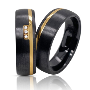 Vielsesringe Titanium og Keramik 4604