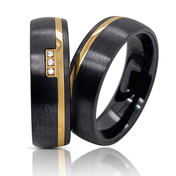 Vielsesringe Titanium og Keramik 4604