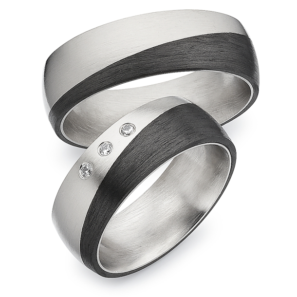 Vielsesringe Titanium og Carbon 4636