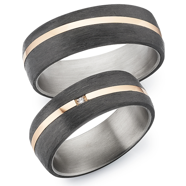 Vielsesringe Titanium og Carbon 4638