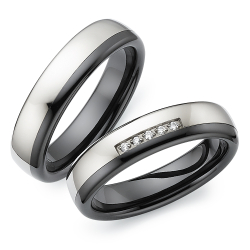 Vielsesringe Titanium og Keramik 4728