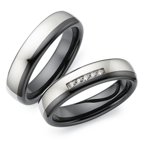 Vielsesringe Titanium og Keramik 4728