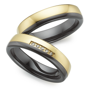 Vielsesringe Titanium og Keramik 4730