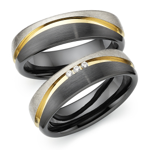 Vielsesringe Titanium og Keramik 4732