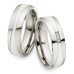 Vielsesringe Titanium og Keramik 4738