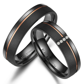 Eksklusive Vielsesringe Black Titanium BT04