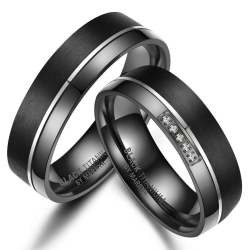 Eksklusive Vielsesringe Black Titanium BT07