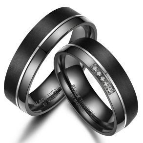 Eksklusive Vielsesringe Black Titanium BT07
