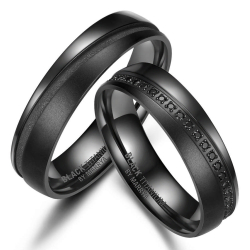 Eksklusive Vielsesringe Black Titanium BT08