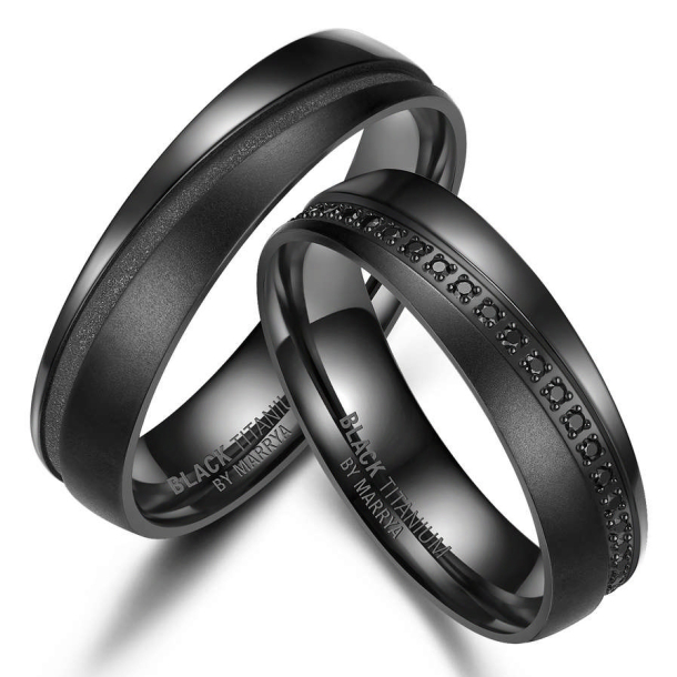 Eksklusive Vielsesringe Black Titanium BT08