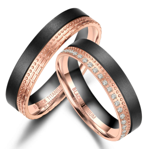 Eksklusive Vielsesringe Black Titanium BT09