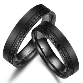Eksklusive Vielsesringe Black Titanium BT10