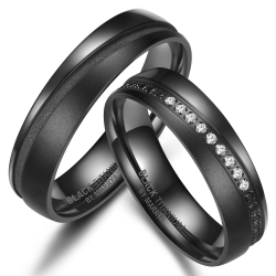 Eksklusive Vielsesringe Black Titanium BT-B-08