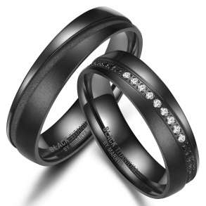 Eksklusive Vielsesringe Black Titanium BT-B-08