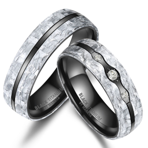 Eksklusive Vielsesringe Black Titanium BT-11