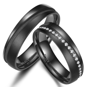 Eksklusive Vielsesringe Black Titanium BT-C-08