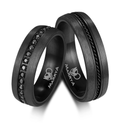 Vielsesringe Black Line CA01