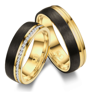 Vielsesringe Black Line CA02