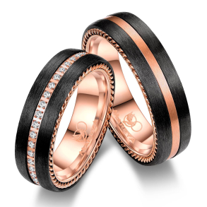 Vielsesringe Black Line CA03