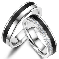 Vielsesringe Black Line CA04