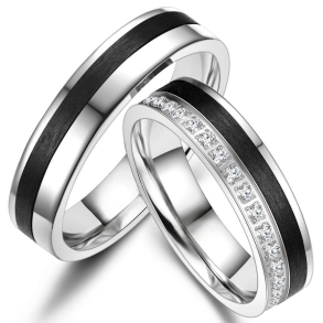 Vielsesringe Black Line CA04