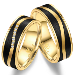 Vielsesringe Black Line CA06