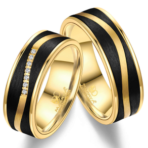 Vielsesringe Black Line CA06