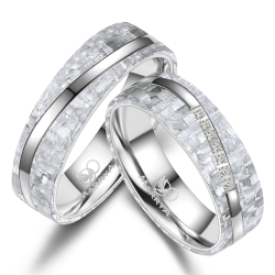 Vielsesringe Carbon og Titanium CA07