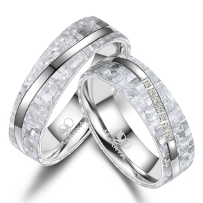 Vielsesringe Carbon og Titanium CA07