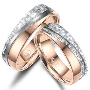 Vielsesringe Carbon og Titanium CA08