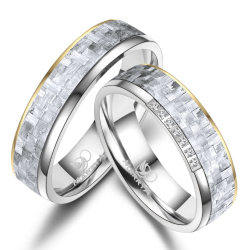 Vielsesringe Carbon og Titanium CA09