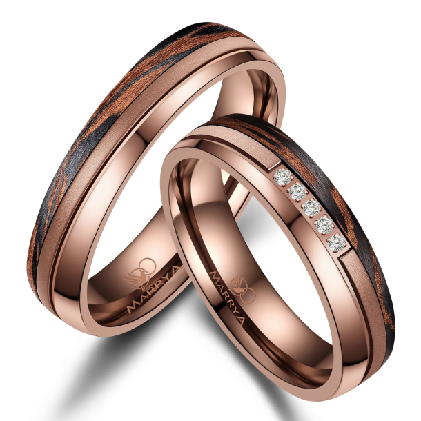 Eksklusive Vielsesringe Carbon Bronze CB01