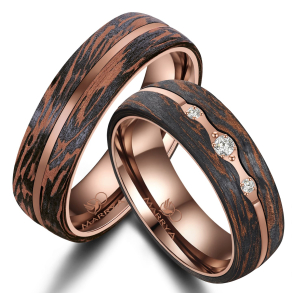 Eksklusive Vielsesringe Carbon Bronze CB02
