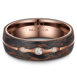 Eksklusive Vielsesringe Carbon Bronze CB02