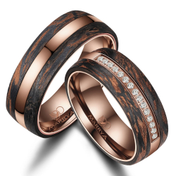 Eksklusive Vielsesringe Carbon Bronze CB03