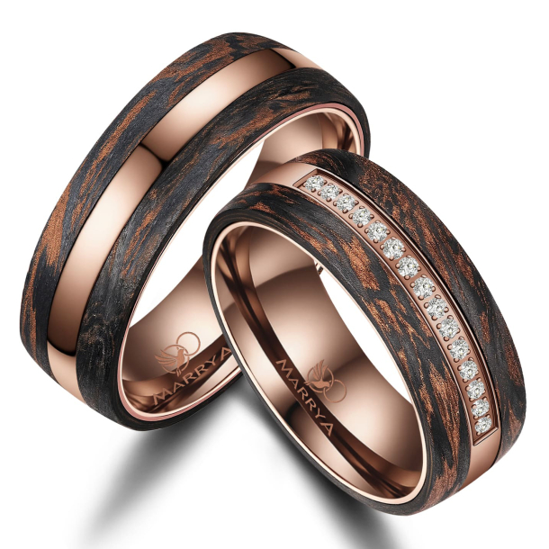 Eksklusive Vielsesringe Carbon Bronze CB03