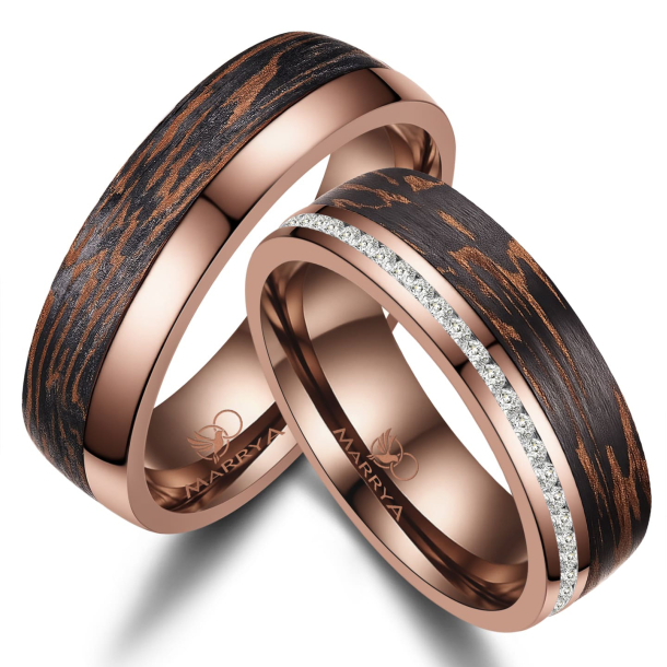 Eksklusive Vielsesringe Carbon Bronze CB04