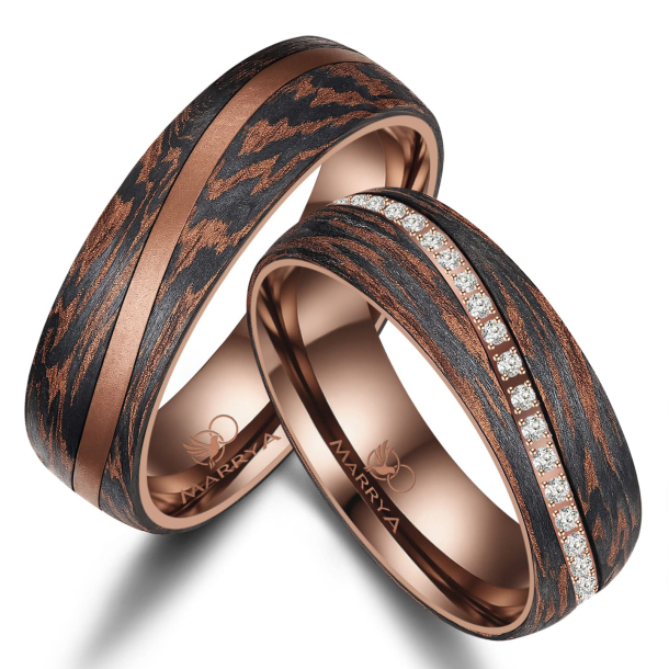 Eksklusive Vielsesringe Carbon Bronze CB05