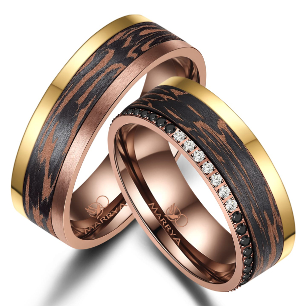 Eksklusive Vielsesringe Carbon Bronze CB07