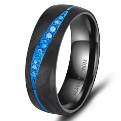 Eksklusive Vielsesringe Black Titanium Blue BT17