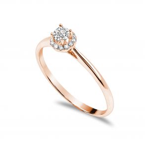 Forlovelsesring Solitaire 14 karat Rdguld D01 - Flere Varianter