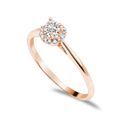 Forlovelsesring Solitaire 14 karat Rdguld D01 - Flere Varianter