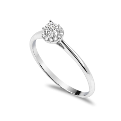 Forlovelsesring Solitaire 14 karat Hvidguld D01 - Flere Varianter