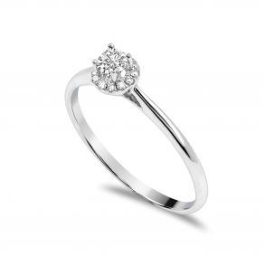 Forlovelsesring Solitaire 14 karat Hvidguld D01 - Flere Varianter