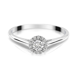 Forlovelsesring Solitaire 14 karat Hvidguld D01 - Flere Varianter