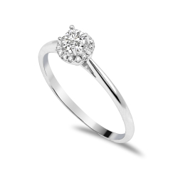 Forlovelsesring Solitaire 14 karat Hvidguld D01 - Flere Varianter