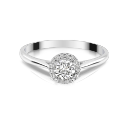 Forlovelsesring Solitaire 14 karat Hvidguld D01 - Flere Varianter